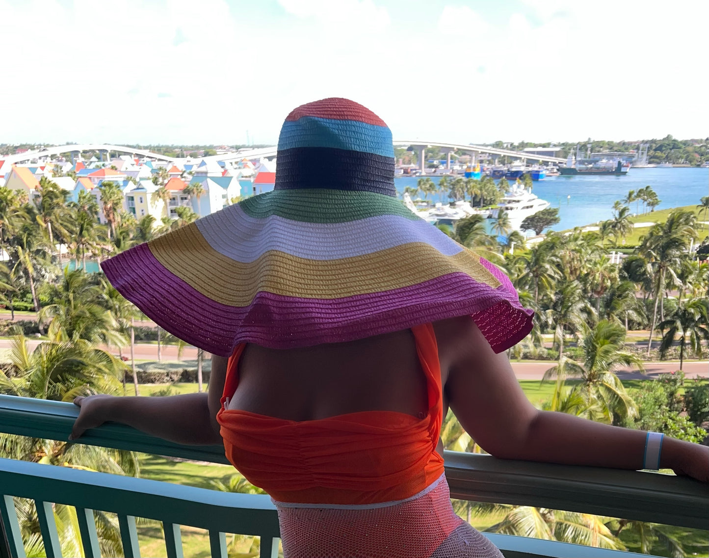 Multi color beach hat